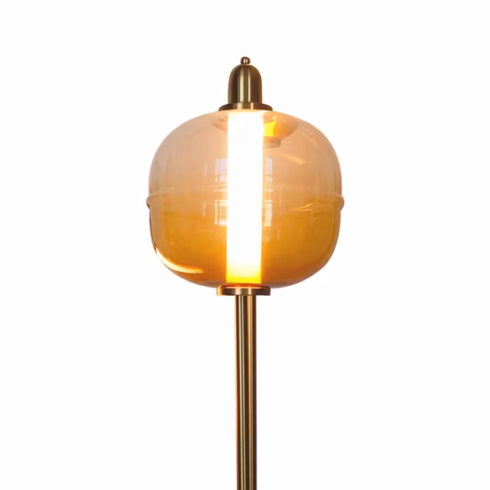 Lampada da terra di lusso in vetro marrone sfumato per hotel per soggiorno
