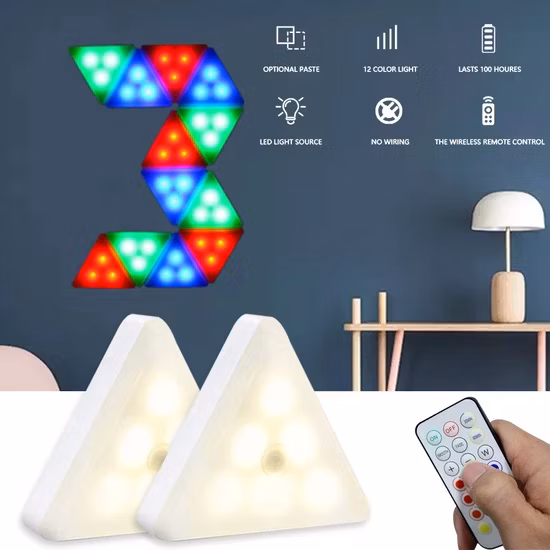 Lampada da parete puzzle a nido d'ape alimentata a batteria con 3 tipi di lampada da parete dimmerabile