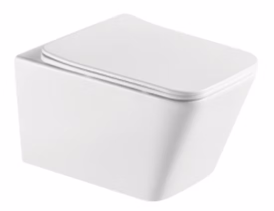 Toilette moderna frontale con mobiletto da parete a LED per bagno