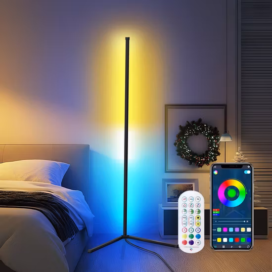 Lampada da terra moderna decorativa RGB con cambio colore con telecomando